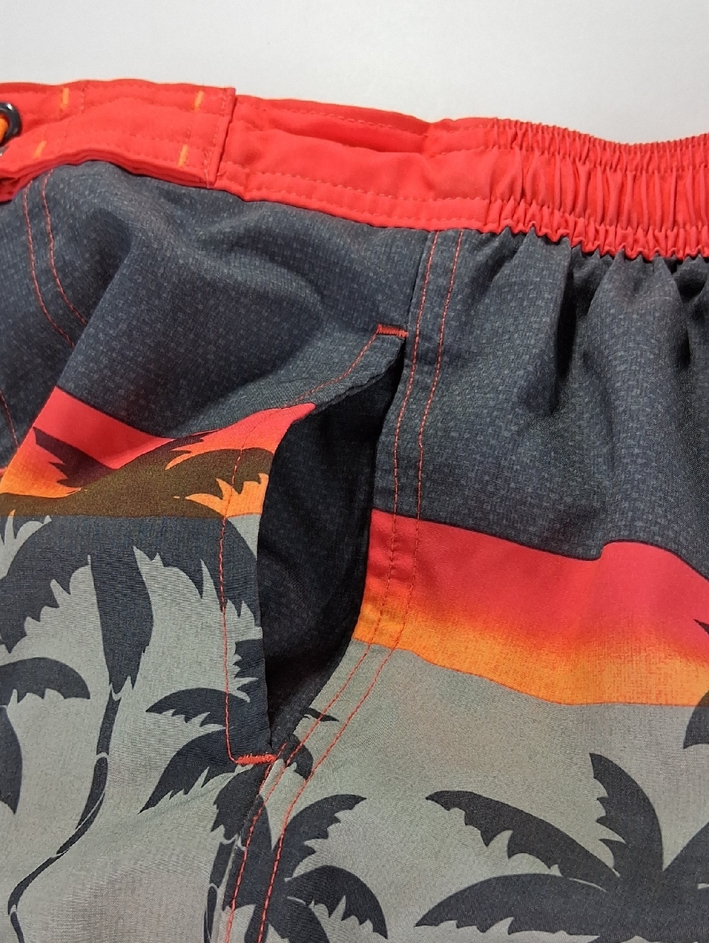 Boys Wonder Nation Swimming Trunks Size Medium (8) Sunset Palm - Red/Orange - Picture 10 of 10